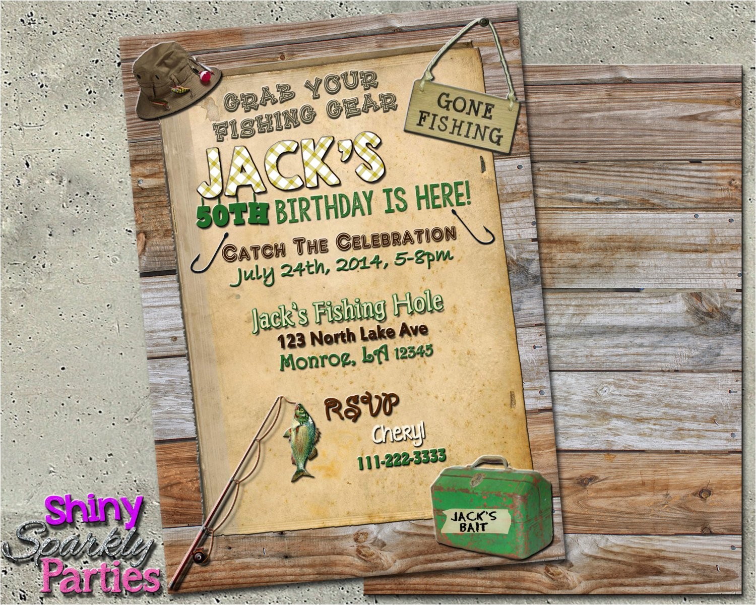 Fishing themed Party Invitations Fishing Birthday Invitation Fishing Invitations Fishing