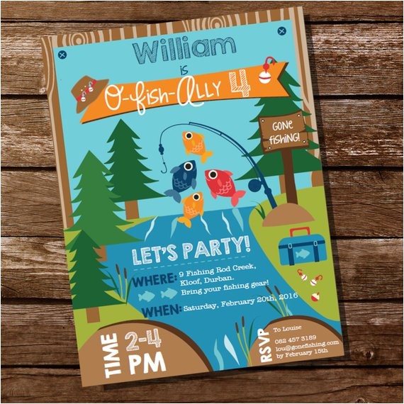 Fishing themed Party Invitations Fishing Invitation Fishing Invite Gone Fishing Party