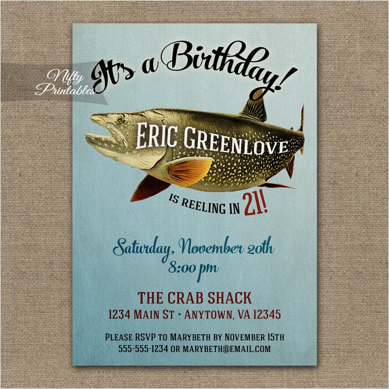 Fishing themed Party Invitations Fishing Invitations Fishing Birthday Party Nifty
