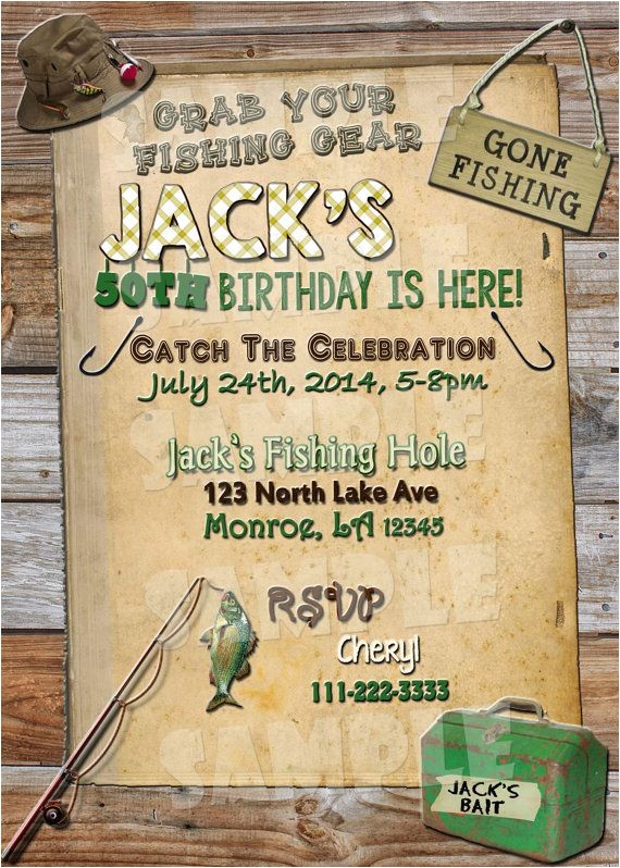 Fishing themed Party Invitations Printable Fishing Birthday Invitation Fishing themed