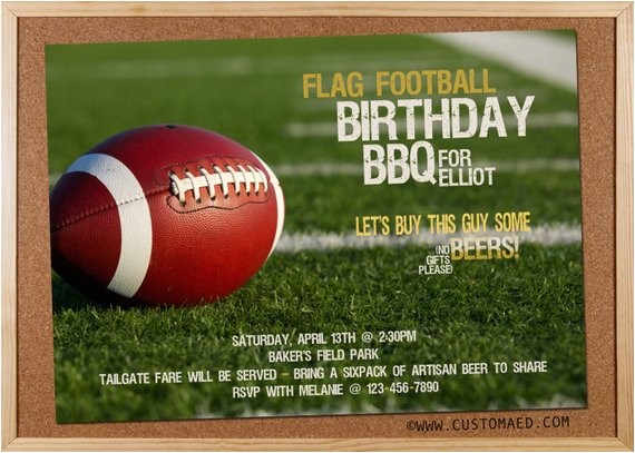Flag Football Party Invitations Birthday Flag Football Invitation Man Boyfriend Flag Football Party Invitations Birthday Flag Football Invitation Man Boyfriend