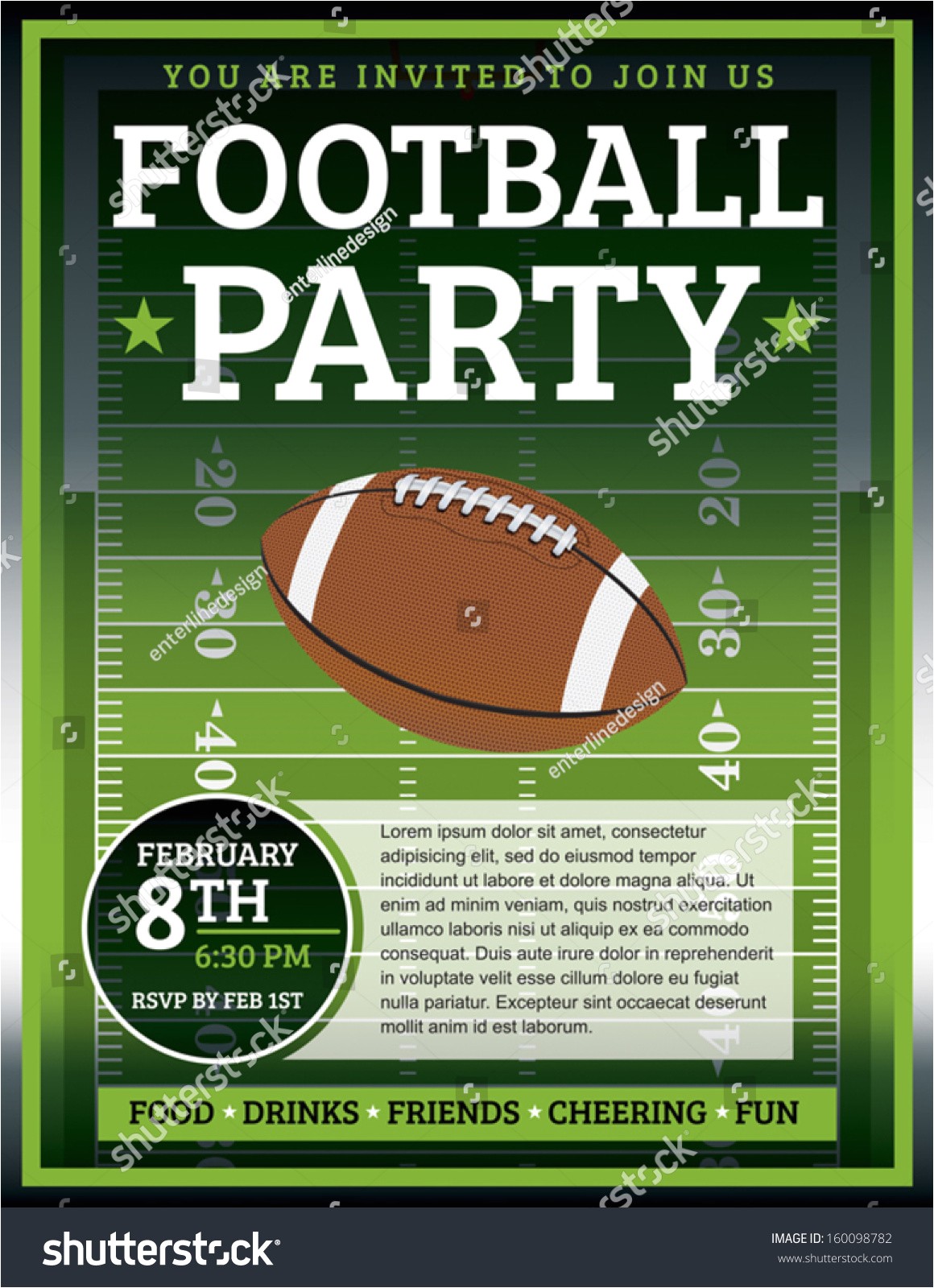 Flag Football Party Invitations Eps 10 Flyer Design Perfect Tailgate Stock Vector Flag Football Party Invitations Eps 10 Flyer Design Perfect Tailgate Stock Vector