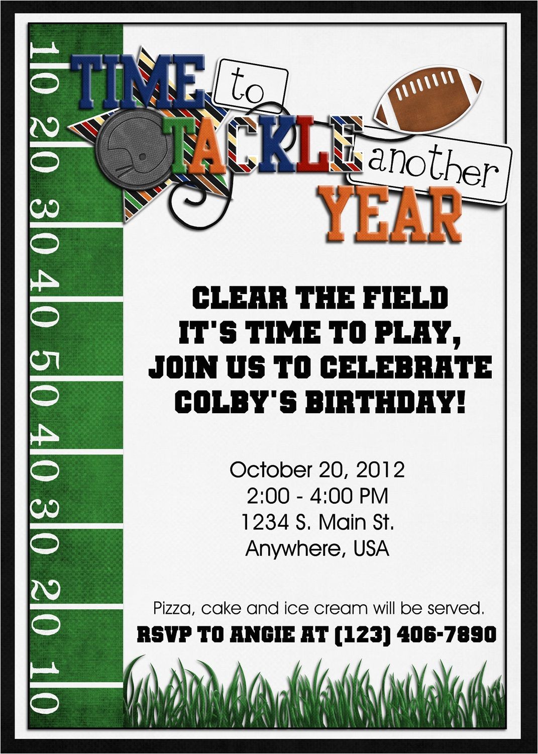 Flag Football Party Invitations Football Birthday Party Invitation Digital Custom Flag Football Party Invitations Football Birthday Party Invitation Digital Custom