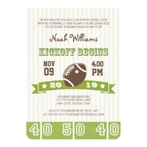 Flag Football Party Invitations Football Kickoff Any Age Birthday Card Flag Football Party Invitations Football Kickoff Any Age Birthday Card