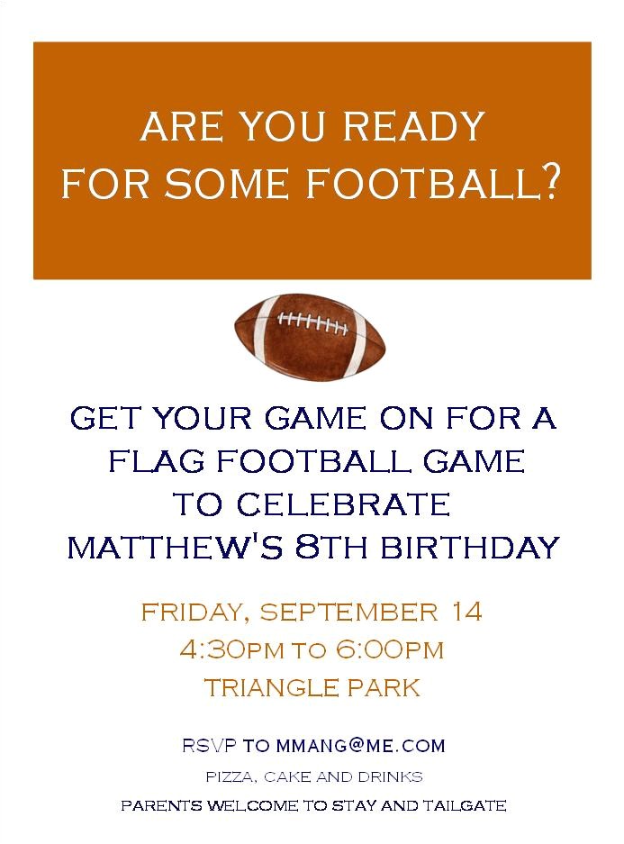 Flag Football Party Invitations Invitations Flag Football Party Invitations Invitations