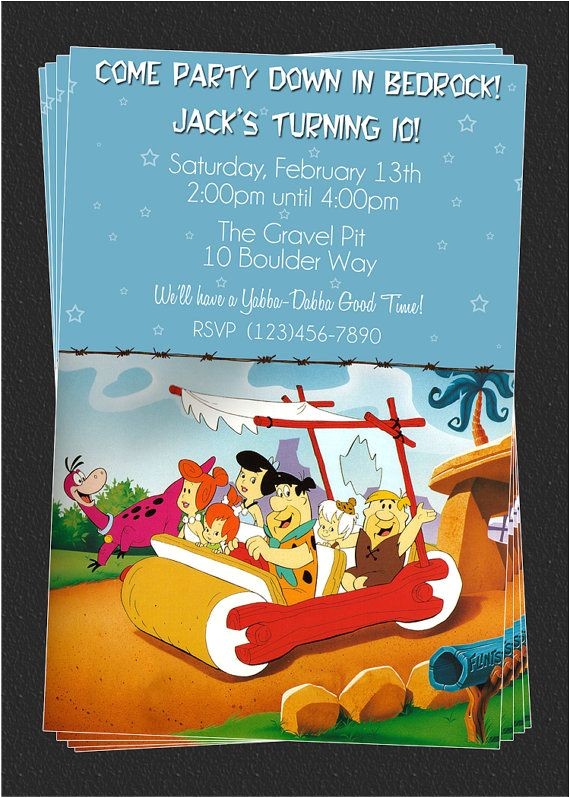 Flintstones Party Invitations Custom Flintstones Birthday Party Invitations Diy