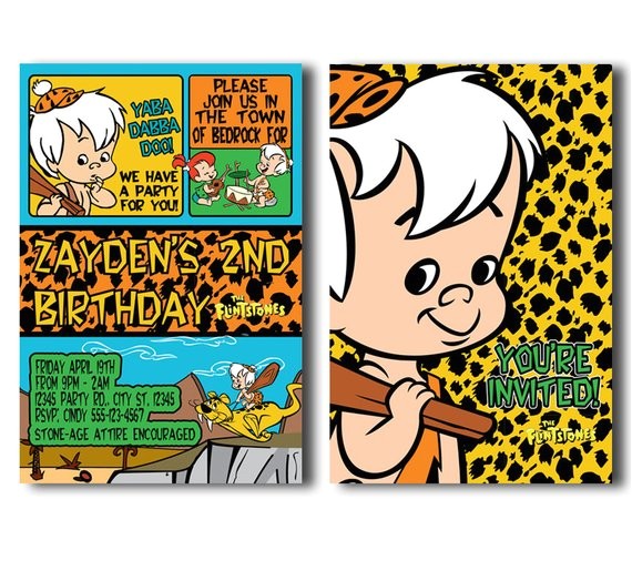 Flintstones Party Invitations the Flintstones Birthday Invitations Bam Bam Invitations