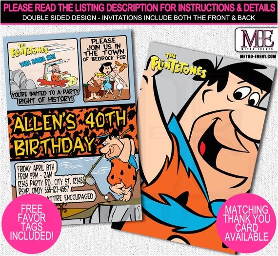 Flintstones Party Invitations the Flintstones Birthday Invitations Cave Man Invitations