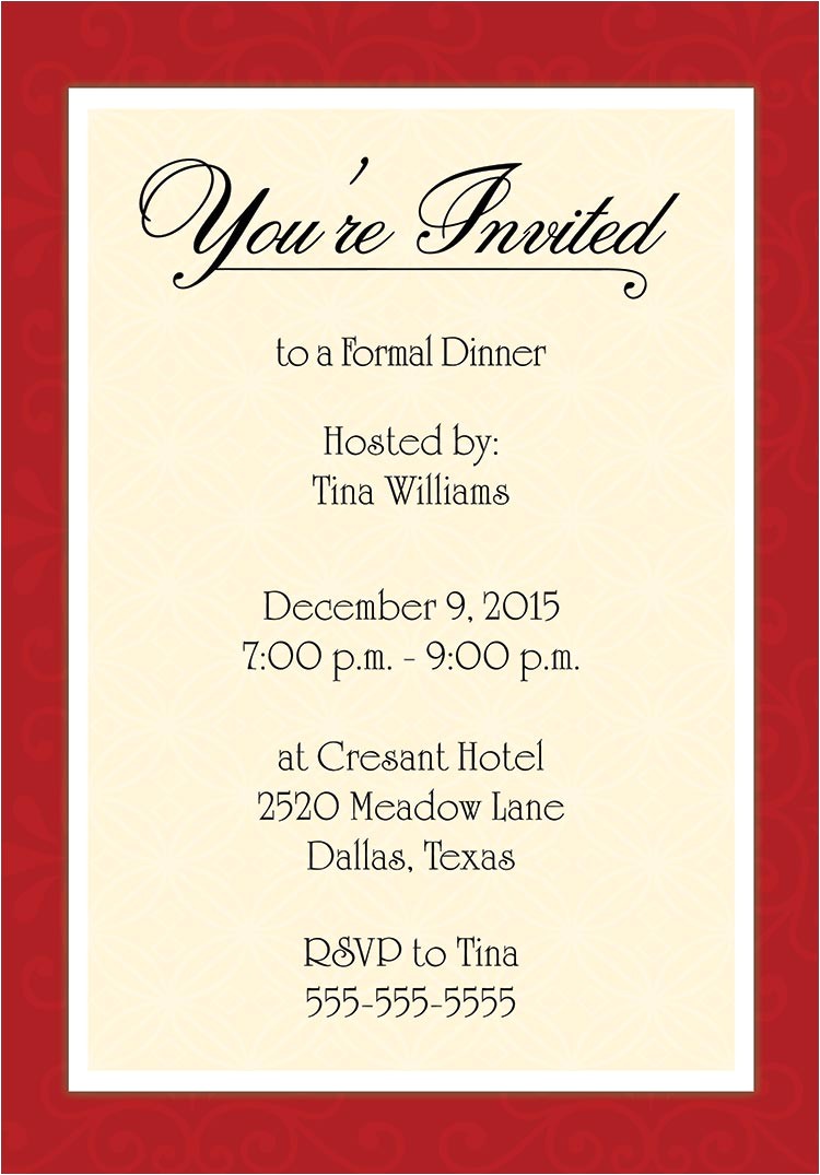 Formal Dinner Party Invitations 10 Best Images Of Dinner Invitation Template formal