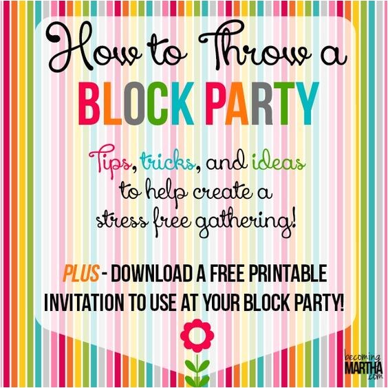 Free Block Party Invitation Template How to Throw A Block Party Printable Invitation Template