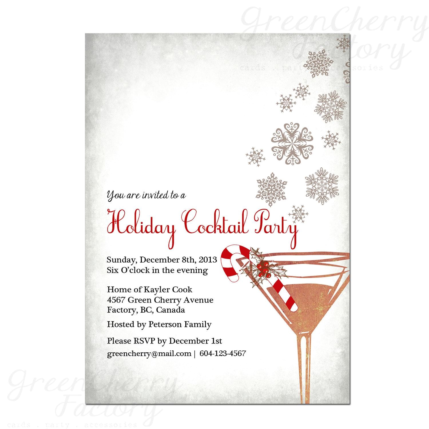 Free Christmas Cocktail Party Invitation Templates Cocktail Party Invitations Party Invitations Templates