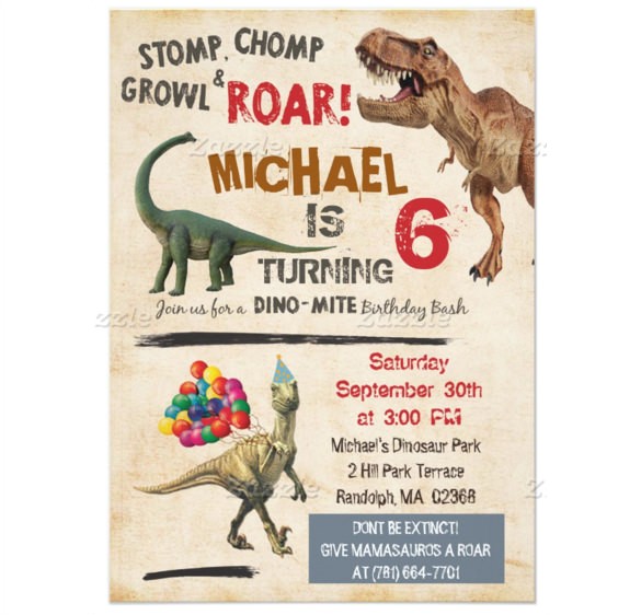 Free Dinosaur Birthday Party Invitation Template 26 Dinosaur Birthday Invitation Templates Free Sample