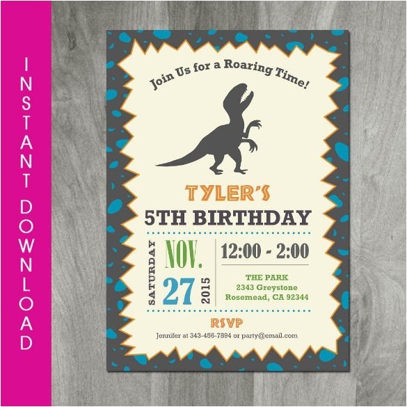 Free Dinosaur Birthday Party Invitation Template 28 Dinosaur Birthday Invitation Designs Templates Psd