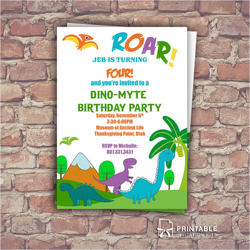 Free Dinosaur Birthday Party Invitation Template Dinosaurs Free Birthday Invitation Template Wedding