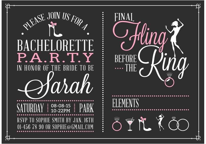 Free Evite Bachelorette Party Invitations Bachelorette Party Invitation Vector Download Free