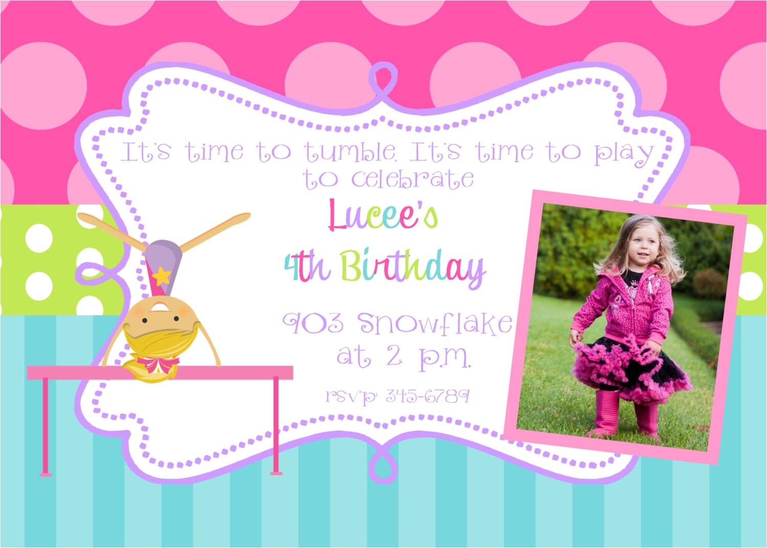 Free Gymnastics Party Invitation Templates 40th Birthday Ideas Birthday Invitation Templates Gymnastics