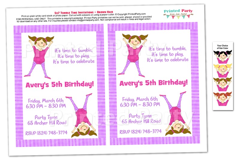 Free Gymnastics Party Invitation Templates 7 Best Images Of Gymnastic Birthday Invitations Printable