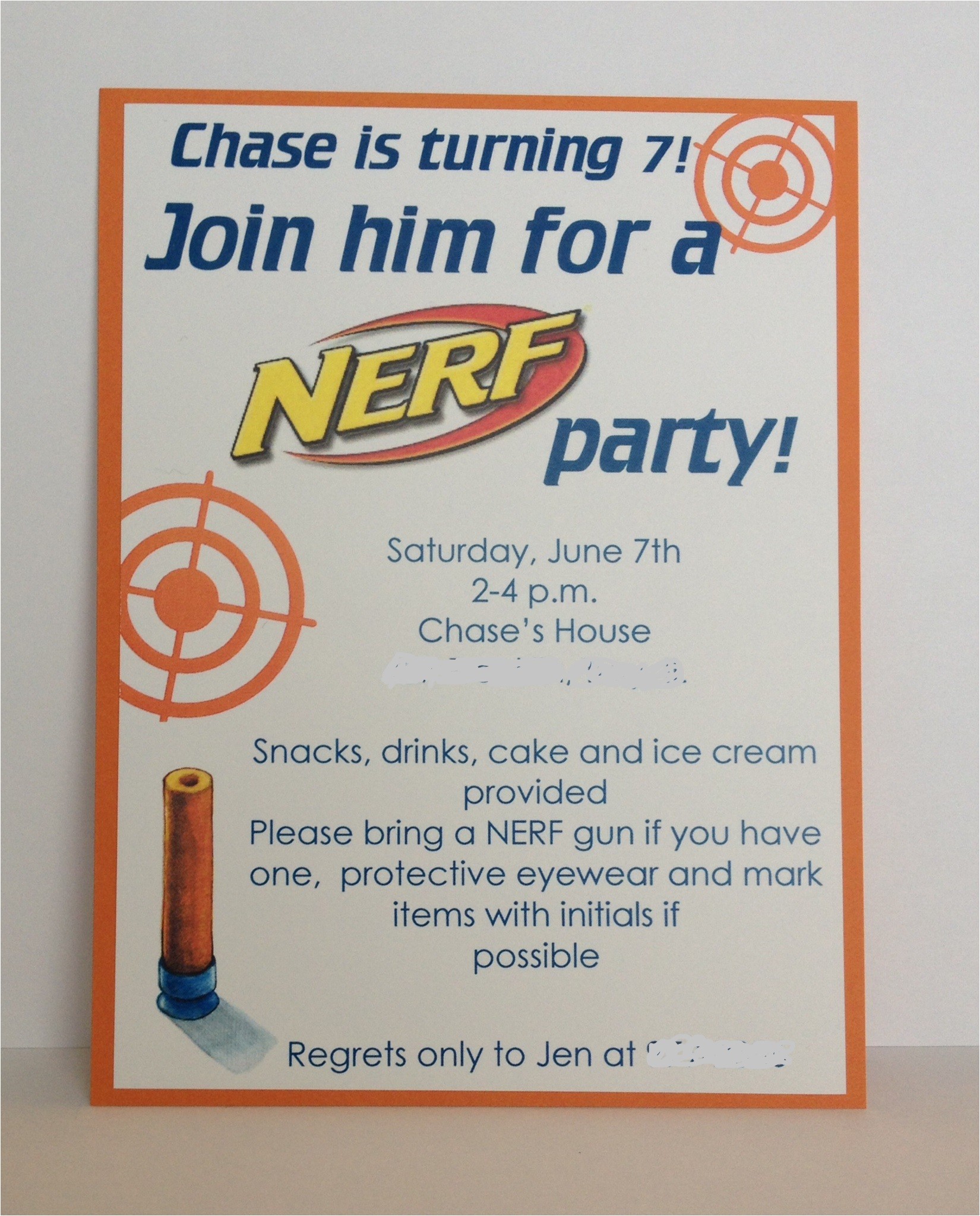 Free Nerf Gun Party Invitations Printable Nerf Birthday Party Invitation Inspired by Hue