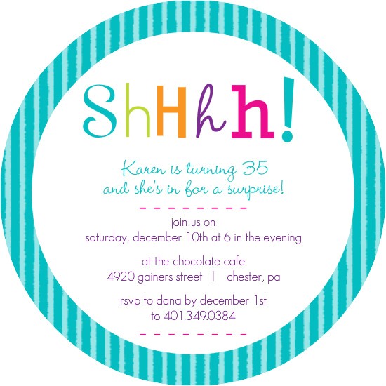 Free Online Surprise Birthday Party Invitations Surprise Birthday Invitations Colorful Shhh Surprise