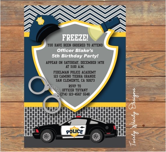 Free Police Party Invitation Templates Items Similar to Police Birthday Invitation Printable On Etsy