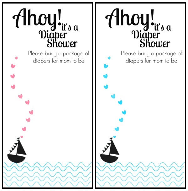 Free Printable Diaper Party Invitation Templates Free Printable Nautical themed Baby Shower Invitation