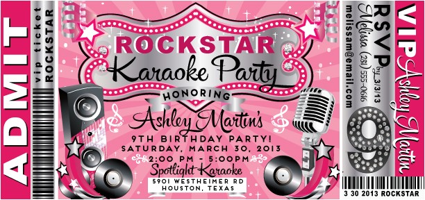 Free Printable Karaoke Party Invitations Vip Rock Star Karaoke Birthday Invitation Di 8018 Free Printable Karaoke Party Invitations Vip Rock Star Karaoke Birthday Invitation Di 8018