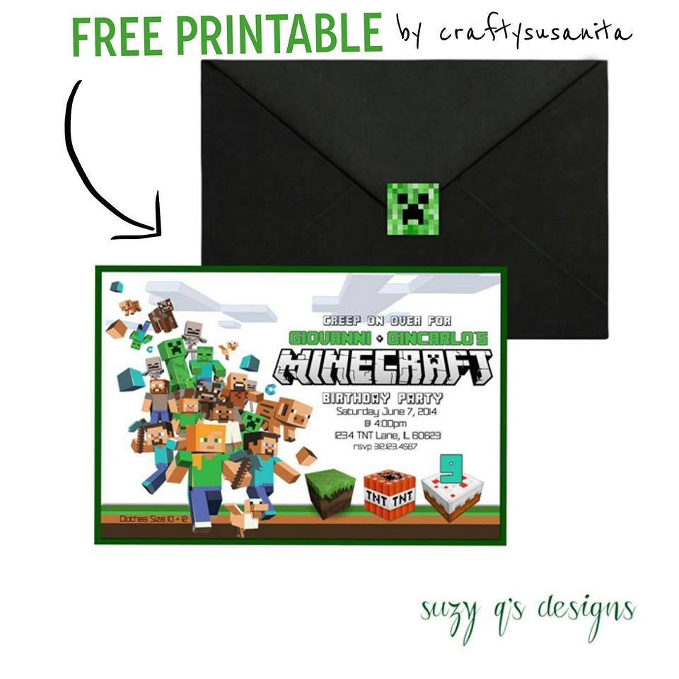 Free Printable Minecraft Birthday Party Invitations Templates 9 Best Images Of Free Printable Minecraft Invitations