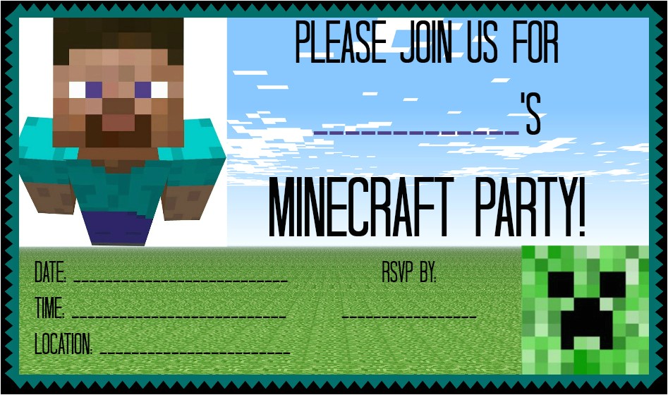 Free Printable Minecraft Birthday Party Invitations Templates 9 Best Images Of Free Printable Minecraft Invitations