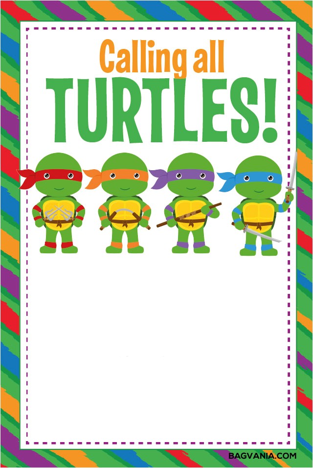 Free Printable Ninja Turtle Party Invitations Free Printable Ninja Turtle Birthday Party Invitations