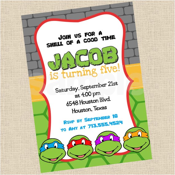 Free Printable Ninja Turtle Party Invitations Printable Diy Ninja Turtles Inspired Invitations Party