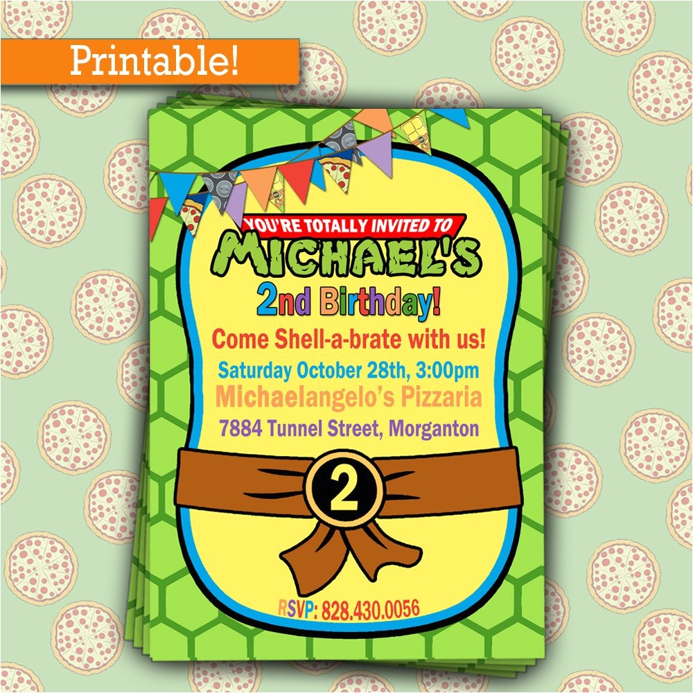 Free Printable Ninja Turtle Party Invitations Printable Teenage Mutant Ninja Turtles Birthday