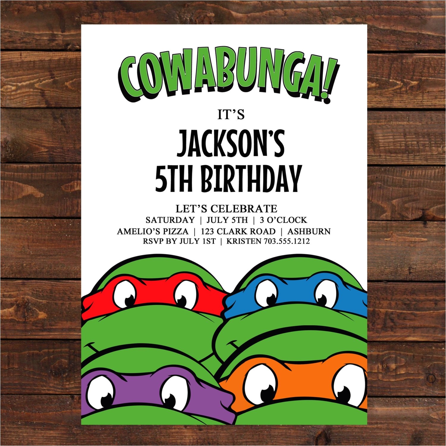 Free Printable Ninja Turtle Party Invitations Teenage Mutant Ninja Turtle Invitation Printable