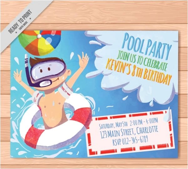 Free Printable Pool Party Invitation Cards Free Party Invitation Free Premium Templates