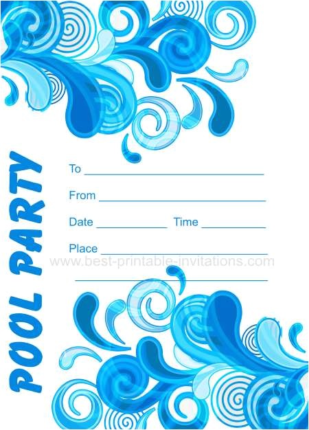 Free Printable Pool Party Invites Adult Pool Party Invitations