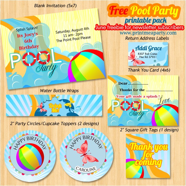 Free Printable Pool Party Invites Printable Pool Party Invitations Template Best Template