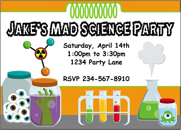 Free Printable Science Birthday Party Invitations Mad Science Birthday Party Invitation Idea New Party Ideas