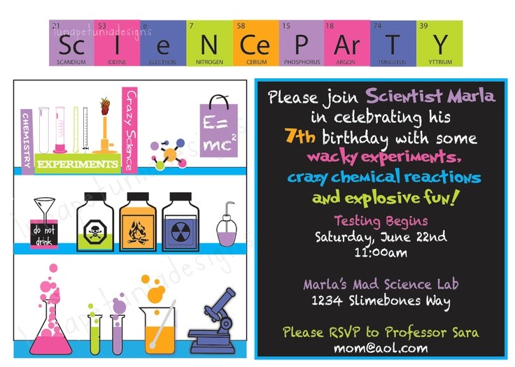 Free Printable Science Birthday Party Invitations Mad Science Birthday Party Invitations Drevio