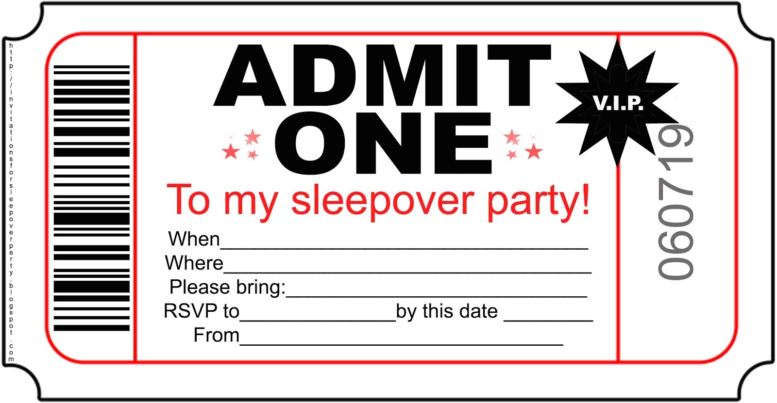 Free Printable Sleepover Birthday Party Invitations Invitations for Sleepover Party