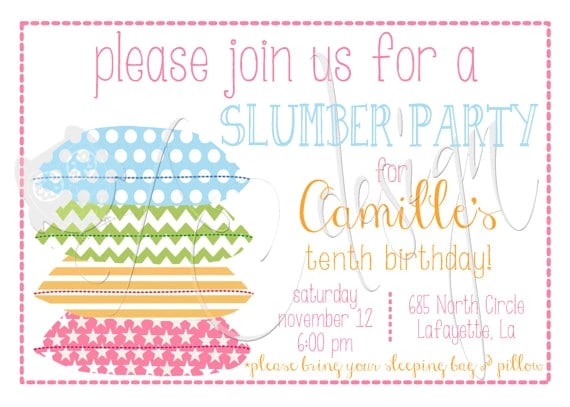 Free Printable Sleepover Birthday Party Invitations Slumber Party Invitation Printable Free