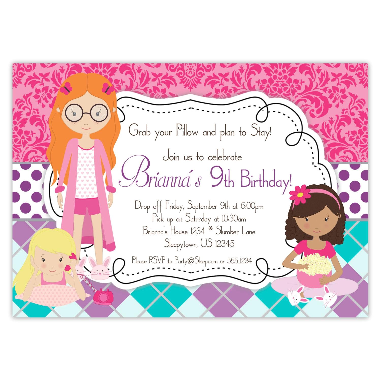 Free Printable Sleepover Birthday Party Invitations Slumber Party Invitations Party Invitations Templates
