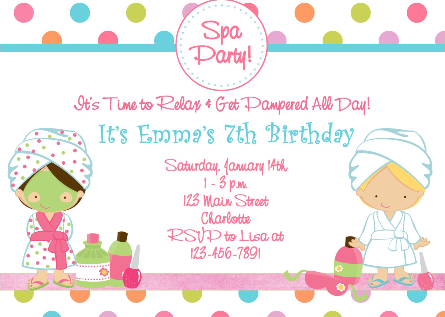 Free Printable Spa Party Invitations Free Printable Spa Birthday Party Invitations Pool