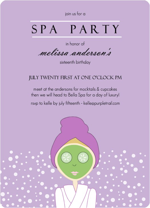 Free Printable Spa Party Invitations Free Spa Party Invitation Template orderecigsjuice Info