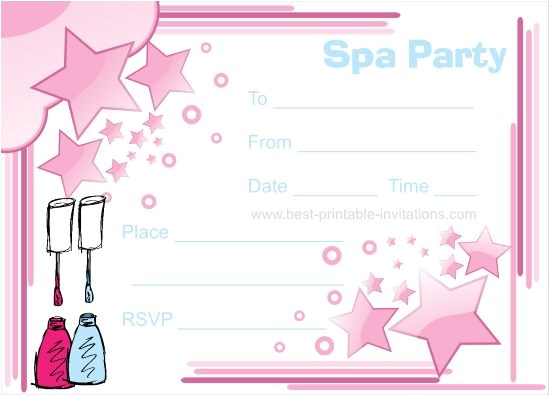 Free Printable Spa Party Invitations Spa Party Invitations
