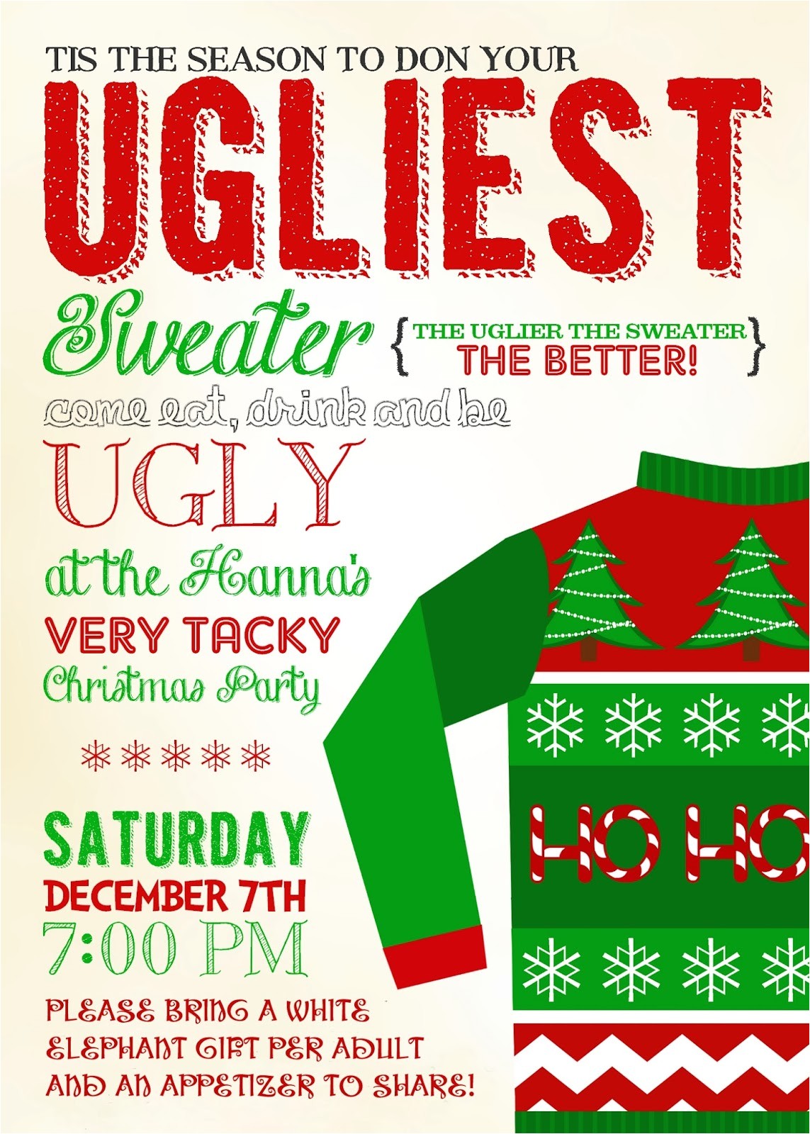 Free Printable Ugly Christmas Sweater Party Invitations Christmas In July Invitations Templates