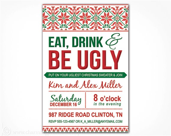 Free Printable Ugly Christmas Sweater Party Invitations Free Printable Ugly Christmas Sweater Party Invitations