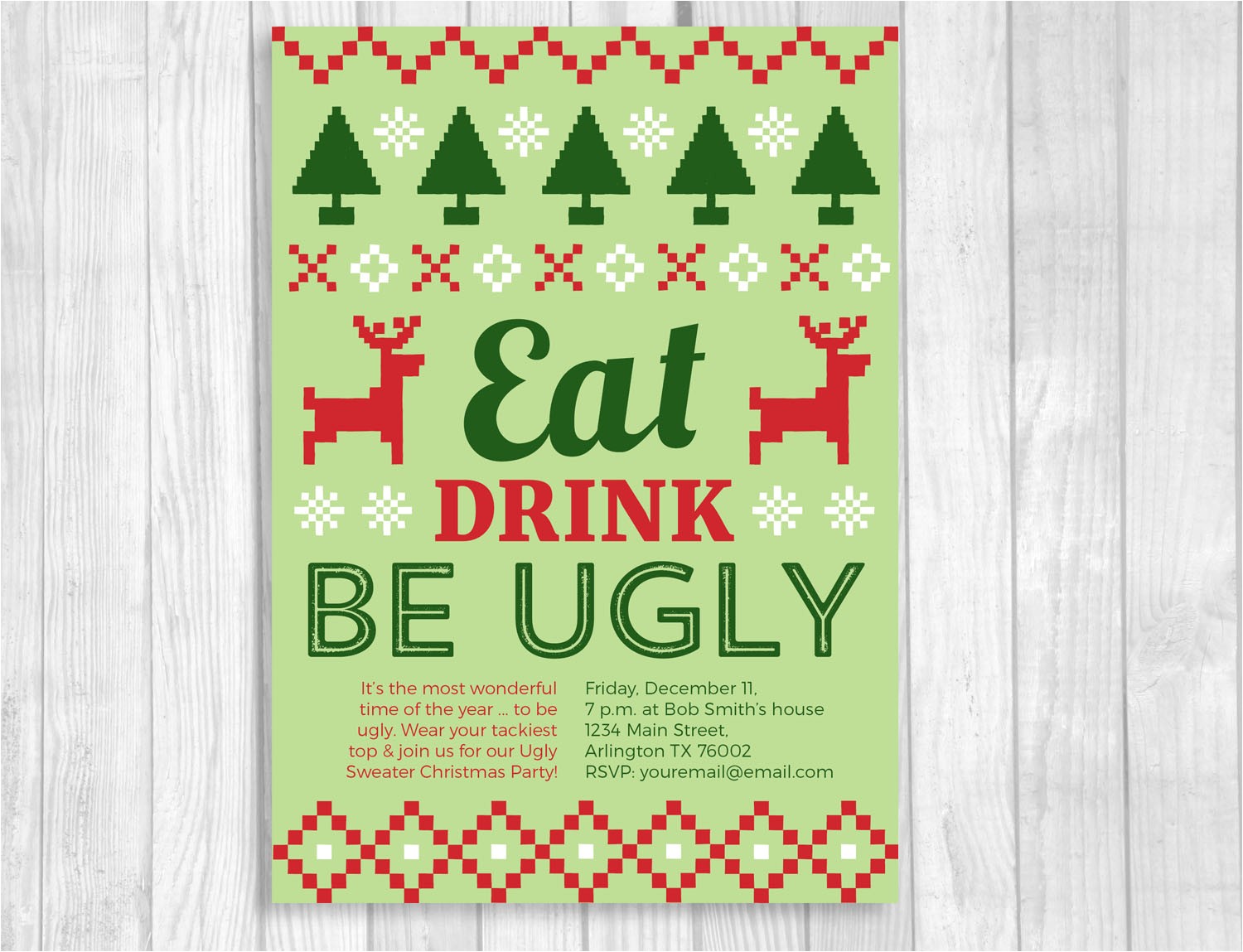 Free Printable Ugly Christmas Sweater Party Invitations Weddings by Susan Ugly Christmas Sweater Party Printable