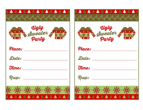 Free Printable Ugly Sweater Party Invitations Free Ugly Sweater Party Printables Catch My Party
