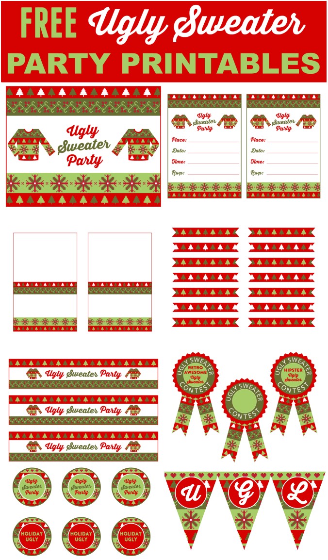 Free Printable Ugly Sweater Party Invitations Free Ugly Sweater Party Printables Catch My Party