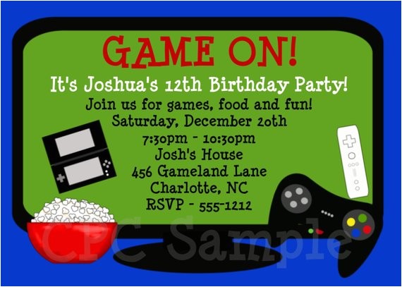 Free Printable Video Game Party Invitations Video Game Birthday Invitation Printable Party Invite by Free Printable Video Game Party Invitations Video Game Birthday Invitation Printable Party Invite by