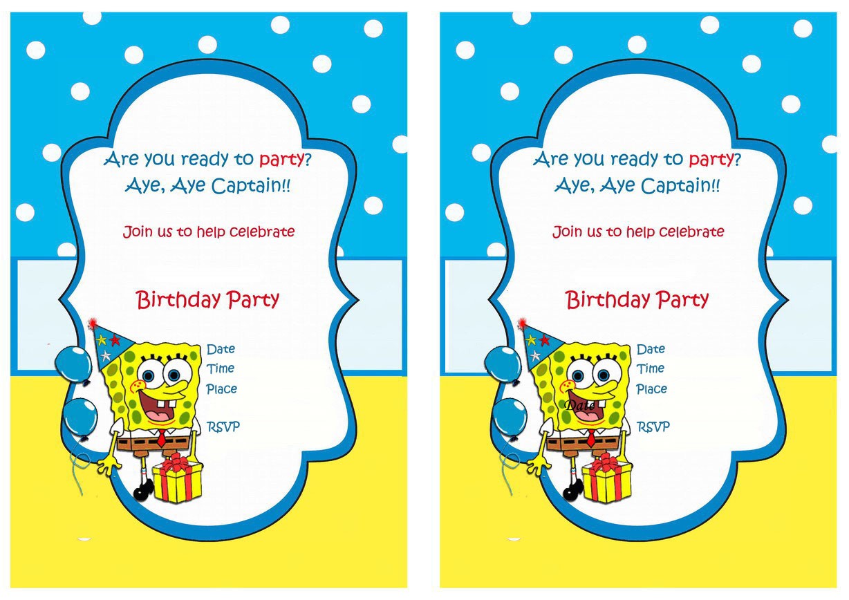 Free Spongebob Party Invitation Templates Spongebob Birthday Invitations Birthday Printable Free Spongebob Party Invitation Templates Spongebob Birthday Invitations Birthday Printable